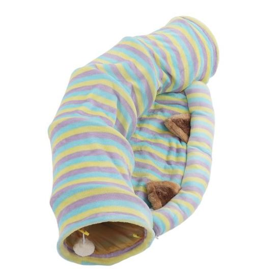 GABRIELLE Tunnel Chat Pliable Avec 2 Trous Et Boule Pour Chats Chatons