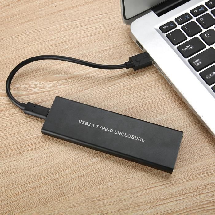 Boîtier SSD mobile externe haute vitesse USB3.1 à M.2 NVME SSD prendre en charge l'instruction TRIM-XIL