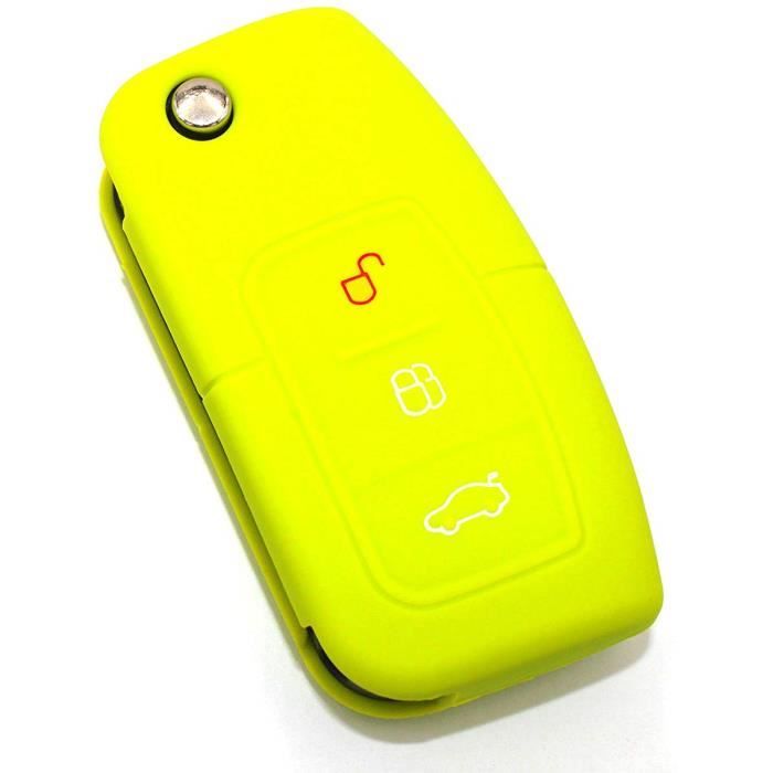 Cas clés pour fa 3 coque voiture clé en silicone - meilleurs-folia (LIMEGREEN)