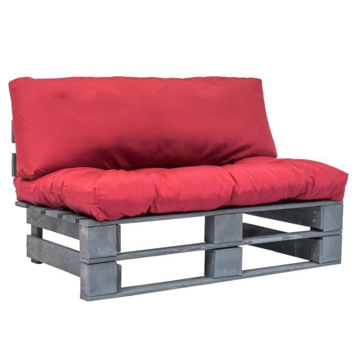 Canapé de jardin palette avec coussins Canapés de Terrasse, Jardin ou Salon Canapé d’Angle- Siège d'Extérieur - rouge Pinède🍦3766