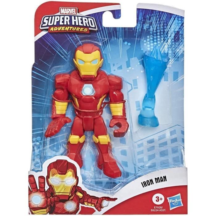 Hasbro Playskool Set Hasbro Super Hero Adventures-Iron Man (Action Fugures 12,5 CM Avec Accessoire Tampon,Playskool Heroes), E7928