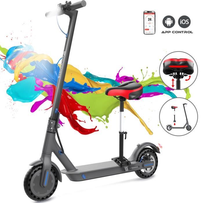 CITYSPORTS Trottinette électrique Adulte, Batterie Longue Distance 7,5Ah, Moteur 350W, Pneu en Caoutchouc Solide de 8,5 Pouces+Siège