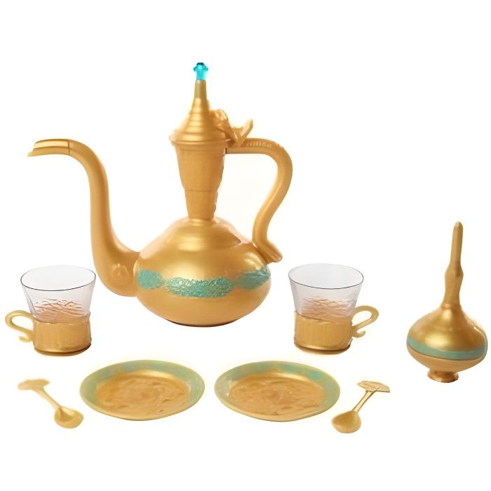 Dinette Service a the Aladdin et Jasmine 9 pieces - Plastique - Jouet Disney Fille - Accessoires cuisine enfant