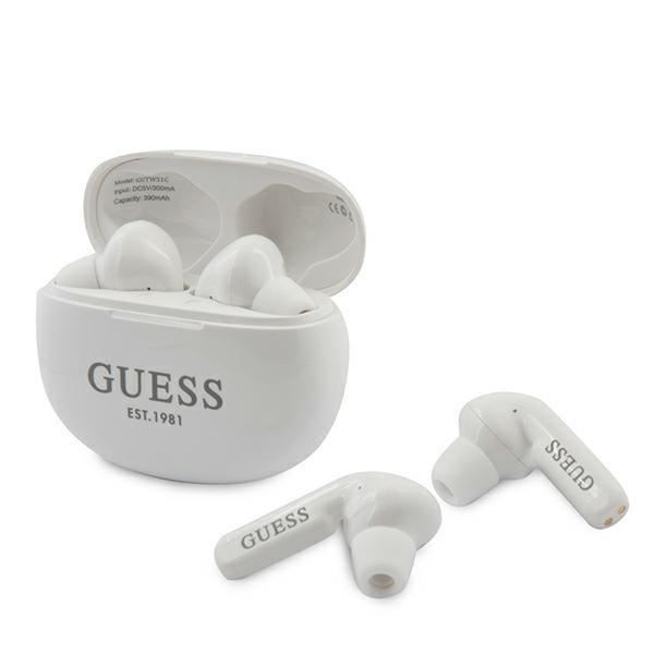 Ecouteur sans fil + micro Guess Blanc pour Samsung Galaxy S21 Ultra SM-G998B