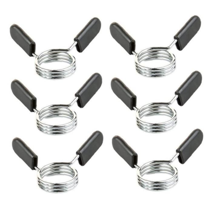 Barre d'haltère Spring Spring Colliers Barbell Colliers Pinceaux de fixation de 30 mm pour la formation de musculation 6pcs
