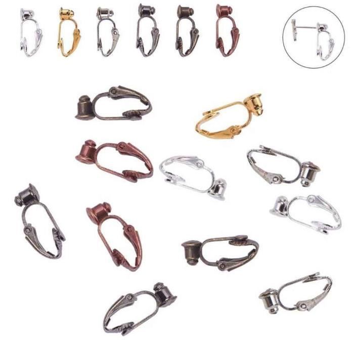 Adaptateurs De Boucles D'oreilles Clips - Lot de 6 - Multicolore
