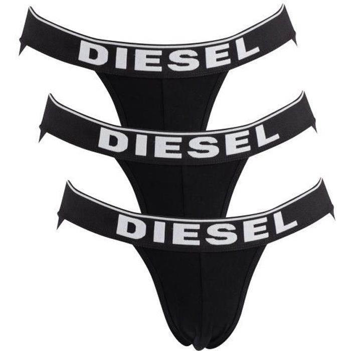 Diesel Homme Paquet de 3 Jockstraps, Noir taille X-Large 32328-4