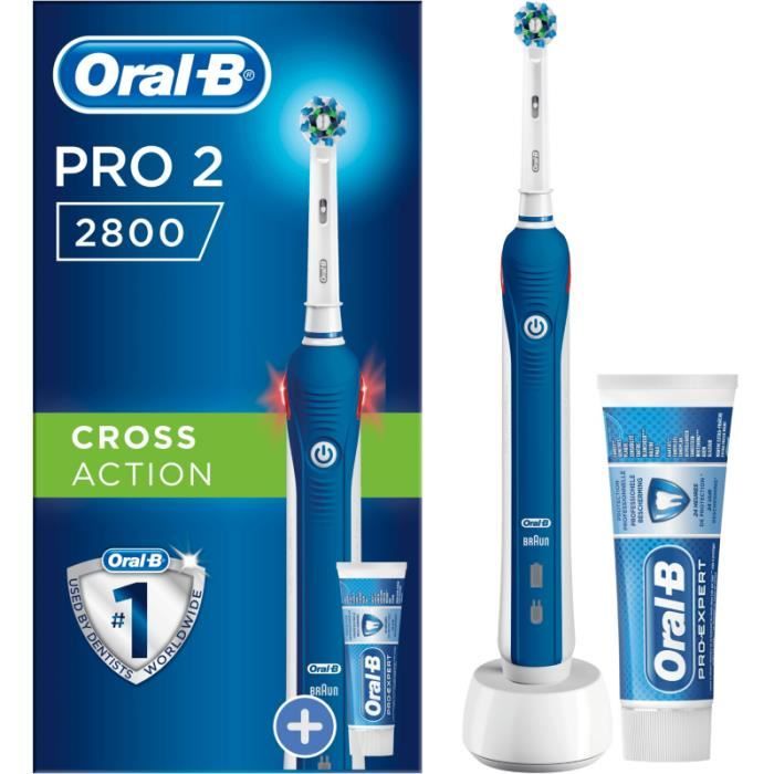 Brosse à dents électrique Oral-B PRO 2800 CROSS ACTION BLEU + 1 DENT PRO