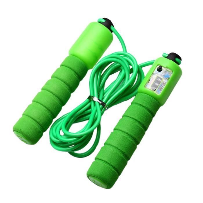 corde à sauter réglable de Compteur Automatique Flexible Corde En Plastique en vert