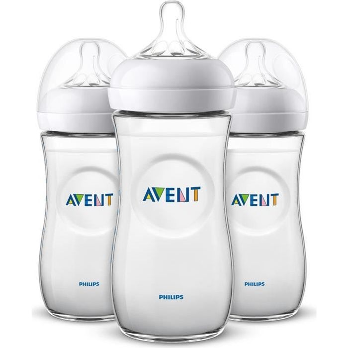 Philips Avent SCF036-37 Lot de 3 Biberon Natural 330 ml 0-12 Mois