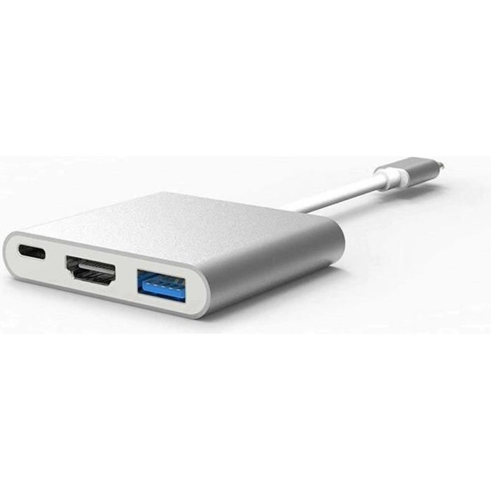 Câble adaptateur HDMI USB Type C USB vers USB-C 4K 3 en 1 Hub pour ordinateur portable PC