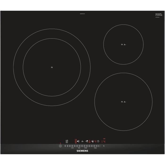 Siemens EH675FJC1E, Intégré, Plaque avec zone à induction, Noir, 1400 W, 14,5 cm, 2200 W