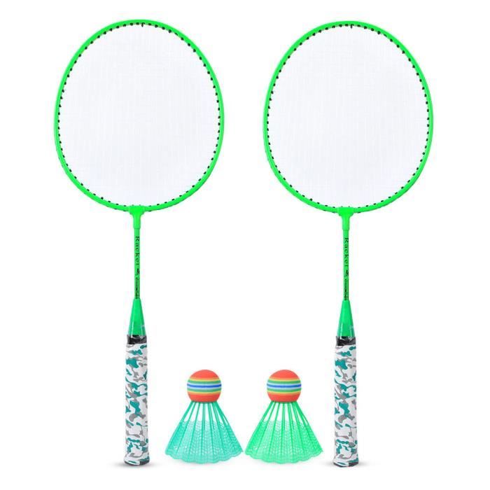 VINGVO Raquette de badminton pour enfants Kit de Raquette de Badminton avec 2 Balles Jeu de Sport Extérieur Jouet d'Enfant Garçons