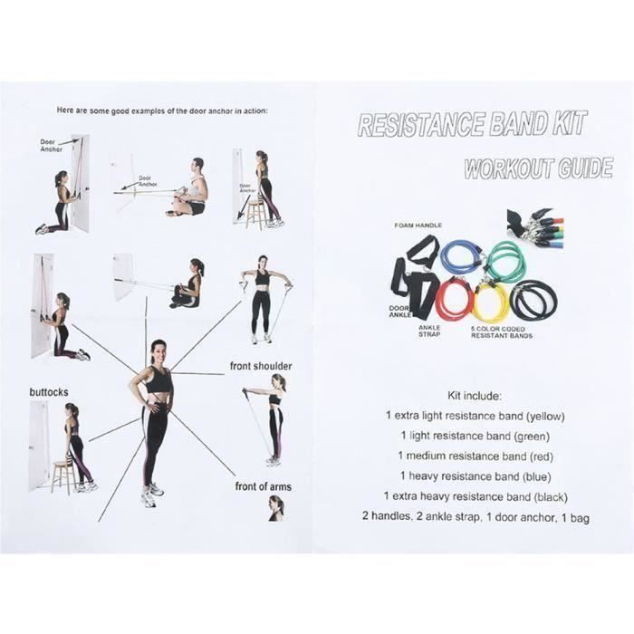 WS22548-Kit de bandes de résistance-Elastique pour Musculation, Fitness, Thérapie Physique et La Formation XC497