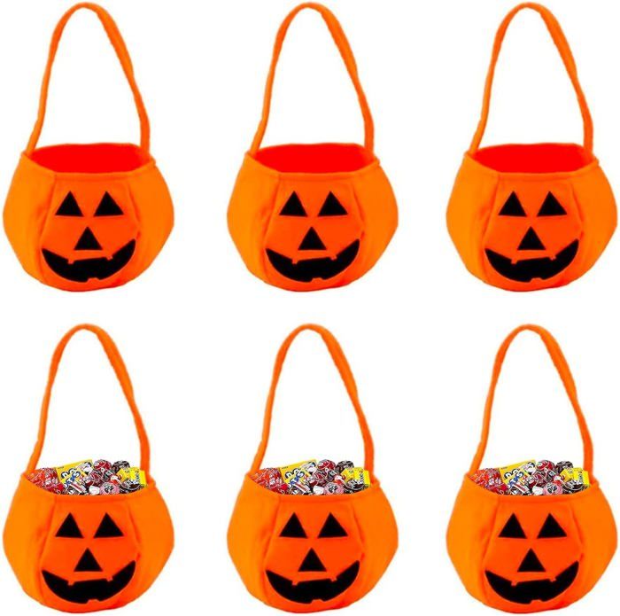 Costume de citrouille pour adulte, 3 pièces, unisexe, vêtements de fête d'Halloween avec un chapeau, un sac, Orange, 5'3/5'11