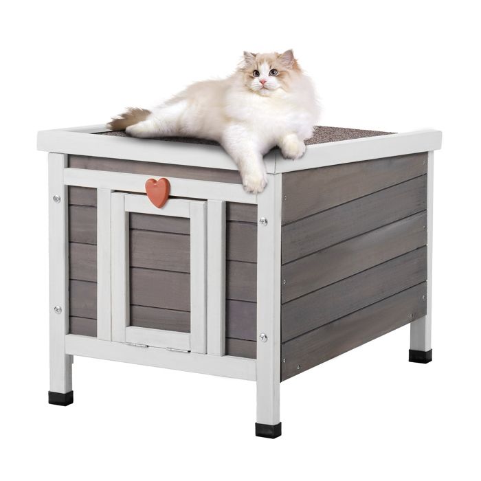 Meilleurs prix pour Maison Pour Chat D'extérieur Résistante Aux Intempéries-Vevor-513x420x420 Mm-Abri Spacieux En Bois À Deux Niveaux Pour Chats
