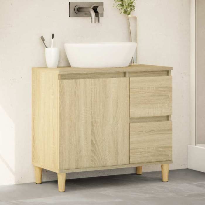 vidaXL Armoire salle de bain chêne sonoma 65x33x60 cm 847406