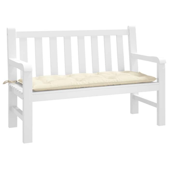 vidaXL Coussin de banc de jardin crème - vue 3