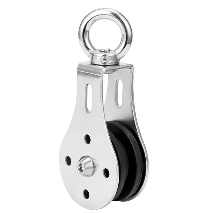 2 Poulies De Câble 90mm - Rotation 360° Charge 180kg Pour Système De Levage Et Bricolage