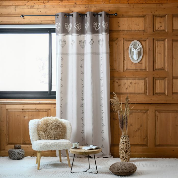 Rideau montagnard déco chalet Naturel 140x260 cm