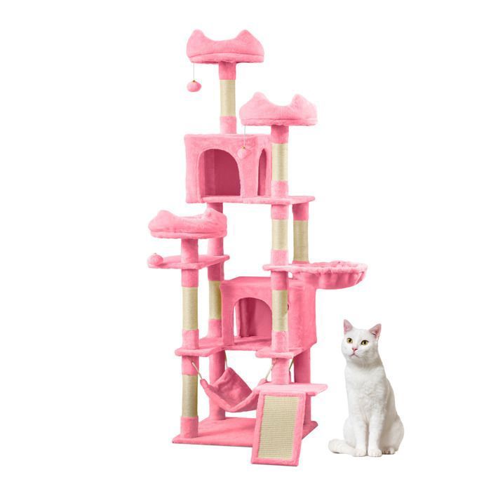 Comparer les prix de Balconera Arbre à Chat - belle Maison pour Chat Gothique Rose-  XXL 190cm