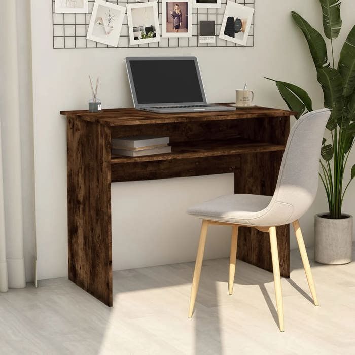 Bureau - Chêne fumé - 90x50x74 cm - bois dingénie Bureau Chêne fumé 90x50x74 cm - bois dingénierie 70619
