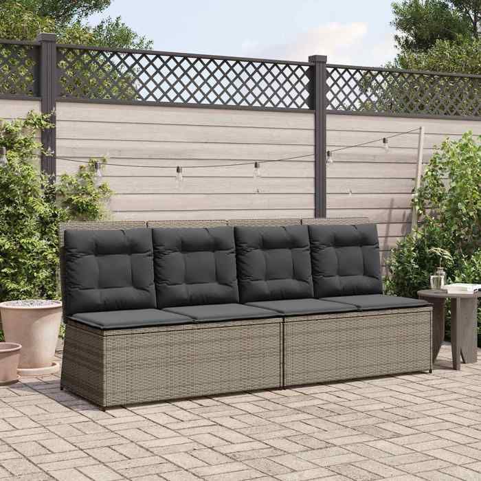 vidaXL Banc de jardin Gris polyrotin 3394469