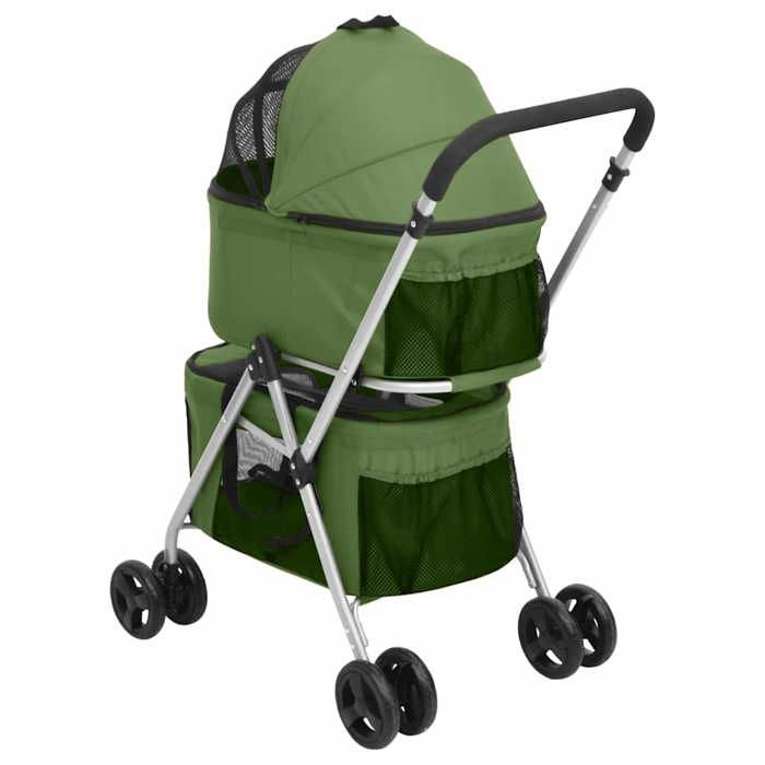 Pet®Vert Poussette pour chien/animaux de compagnie,VIDAXLChariot pliante à 2 niveaux Vert 83x48x97 cm 7_4993091 Pet®Vert Poussette pour chien/animaux de compagnie,VIDAXLChariot pliante à 2 niveaux Vert 83x48x97 cm 7_4993091