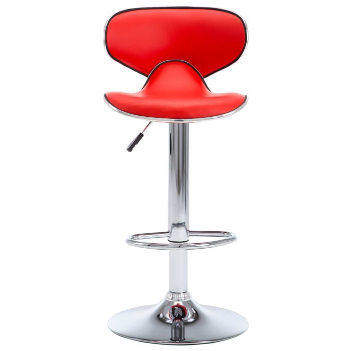 Tabourets Cuisine - Rouge - Chaises de bar - (2 pcs) - 2 personnes - rouge similicuir 50x46x(87-108) cm F2216