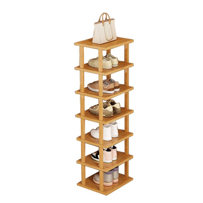 Étagère à Chaussures en Bois - 7 Niveaux - Grande Capacité de Charge - 23x25x115cm