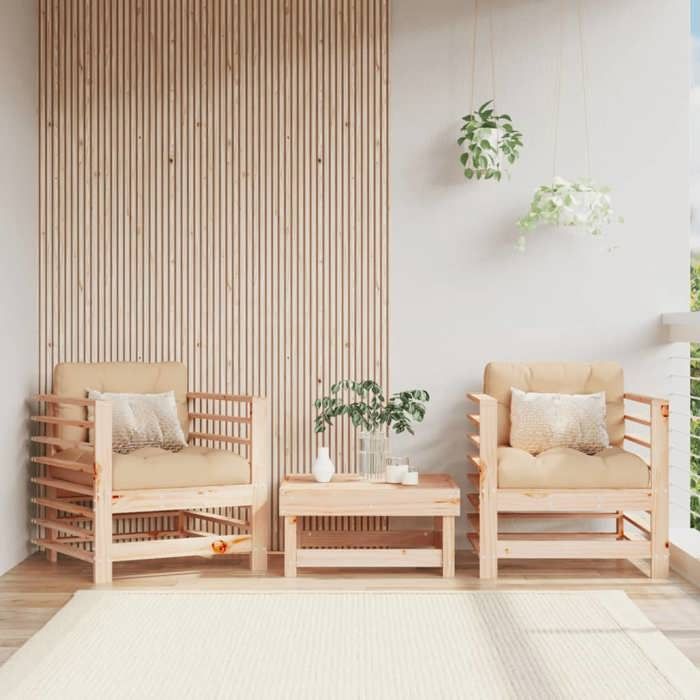 VIDAXL Chaises de jardin (2 pcs) - Sièges de jardin - bois massif de pin 63.5x63.5x60 cm M10502