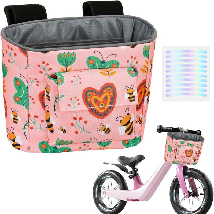 Sacoche De Guidon De Vélo Pour Enfant Avec Bandoulière Amovible Panier Avant De Vélo DEnfant Sac De Guidon Coloré Pour Trottine