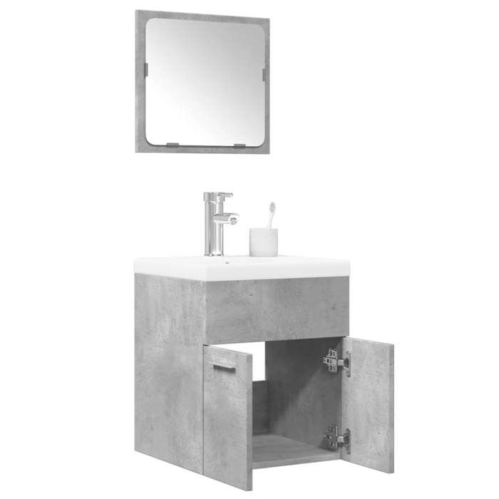 vidaXL Ensemble de meubles de salle de bain 3 pcs - gris béton poids:22.1 kg 119