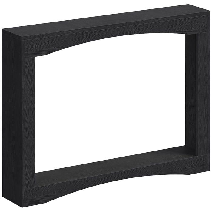 Table console 100 cm ultra-fine bout canapé - bois dingénierie finition marron rustique avec rangement noir salon couloir entrée