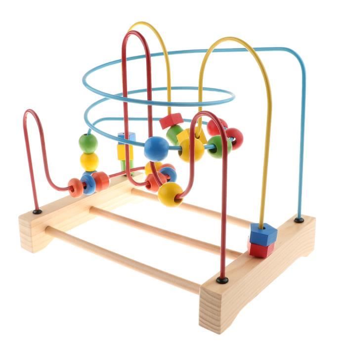 Circuit De Motricite En Bois Boules Jouet Jeu Eveil Pour Bebe Enfant 32x23 5x33cm Cdiscount Jeux Jouets