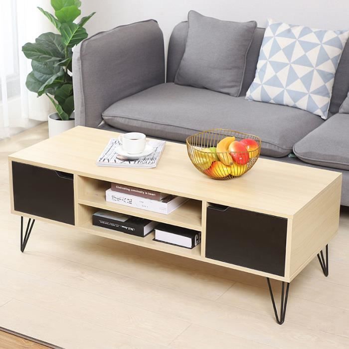 Laizere Meuble Tv Vintage Pied Epingle Bois Portes Noires 113x45x40 Cm Achat Vente Meuble Tv Laizere Meuble Tv Vintage Cdiscount