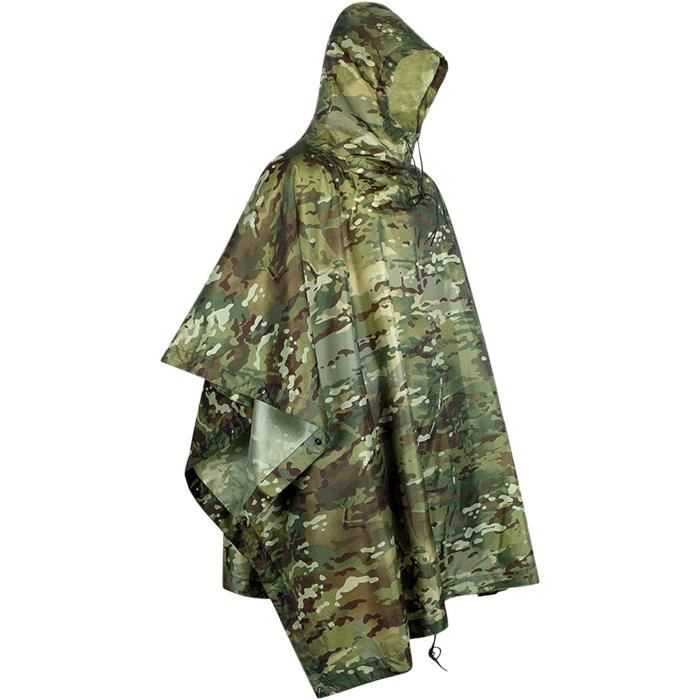 Poncho Imperméable Armée – Camouflage M05 – Environ 144 X 223 Cm – MFH – NEUF