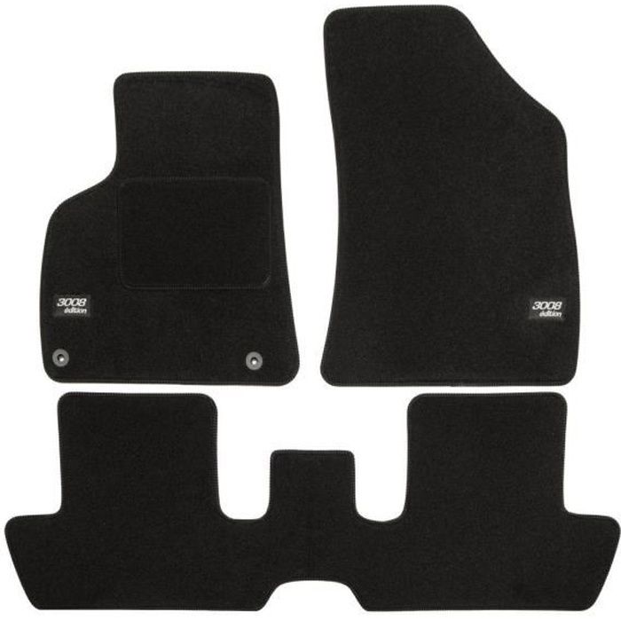 Tapis de Sol pour Peugeot 3008 2009-2016 TPE Noir - Cdiscount Auto