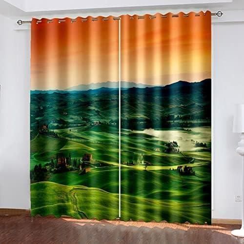 Rideaux Occultants 3D Licorne Jungle 220x215 Cm - Isolation Thermique Et Phonique, 2 Panneaux à Oeillets