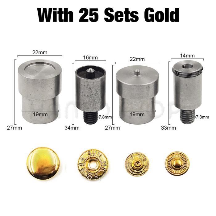 6 Sets De Boutons Pression Pour Jeans - Métal Argenté Vieilli Motif Blé - Diamètre 17 Mm