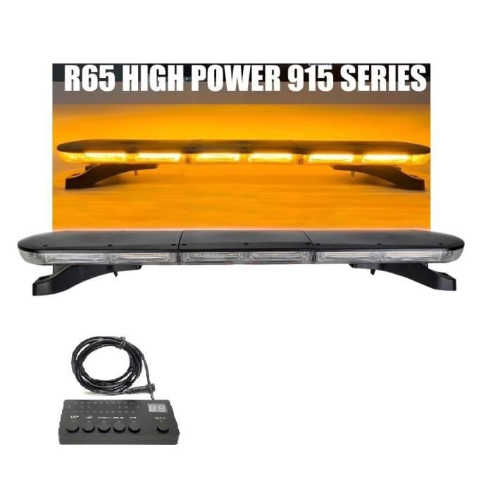 Rampe LED Extra Plate 120cm 12V/24V - 15 Modes Flash Orange Pour Véhicule Dépannage & Urgence