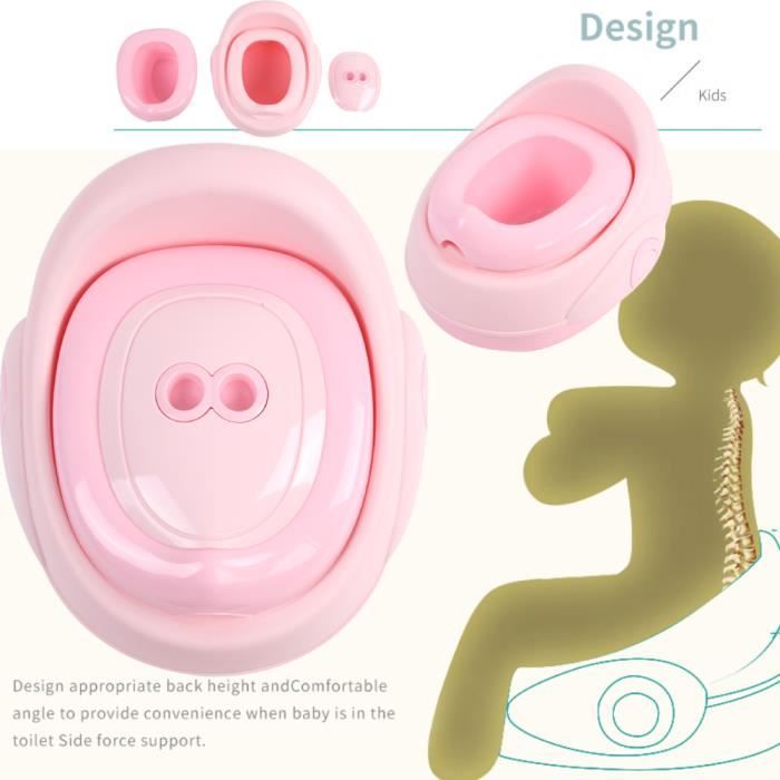 Rose Pot d'Apprentissage Ergonomique Pot bébé Toilette enfant pour  l'apprentissage de la propreté Antidérapant ˇ 361 HB017