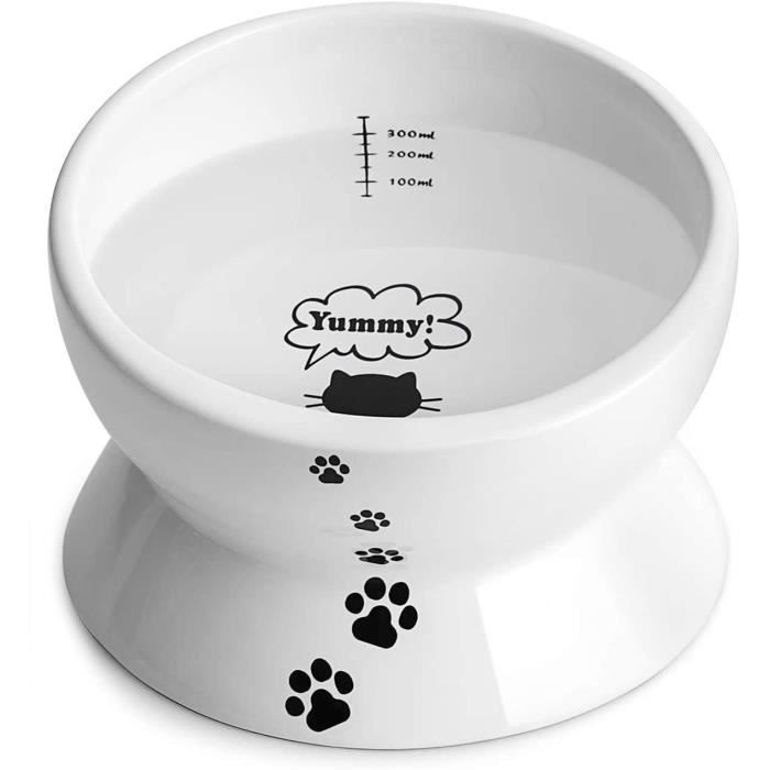 Y Yhy Gamelle Surelevee Pour Chat Et Petit Chien Anti Vomissement En Ceramique Inclinee Anti Deversement 425 2 G Passe Au Lave Cdiscount