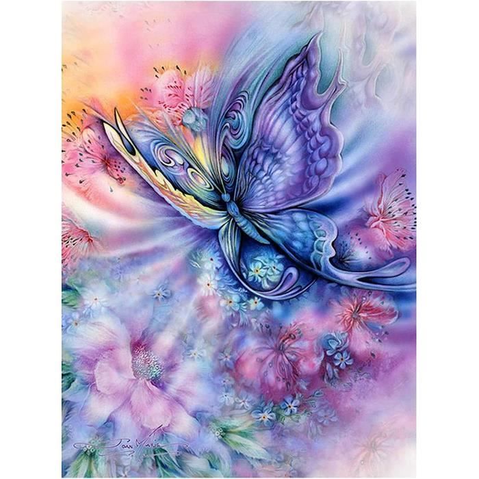 Kit Point De Croix Débutant 30x30cm - Broderie Fleurs Avec Fils Et Aiguille - Loisir Créatif