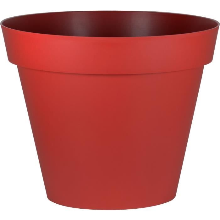 EDA PLASTIQUE Pot de fleurs Toscane - 356 L - Rouge rubis