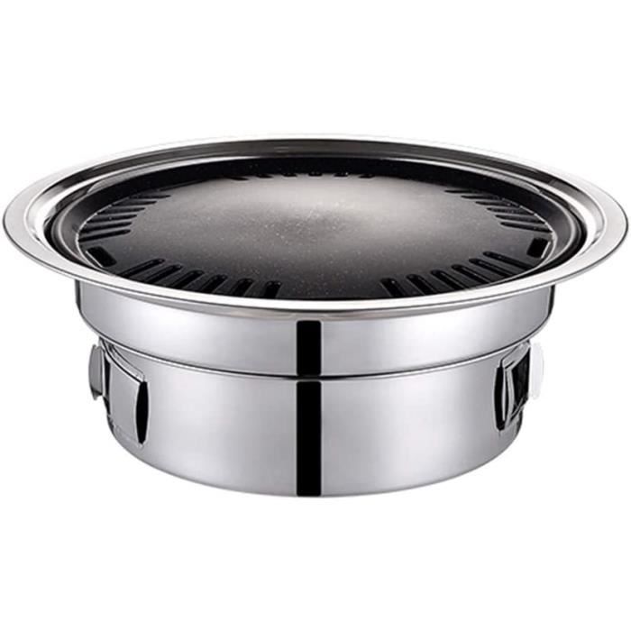 Barbecue Coréen Portable En Acier Inoxydable - Gril à Charbon De Bois Anti-adhésif Pour Camping Et Plein Air