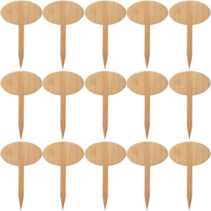 50 Étiquettes Noires à Personnaliser Avec Cure-Dents + 2 Stylos Blancs - Marque-Places Pour Buffet, Mariage, Anniversaire