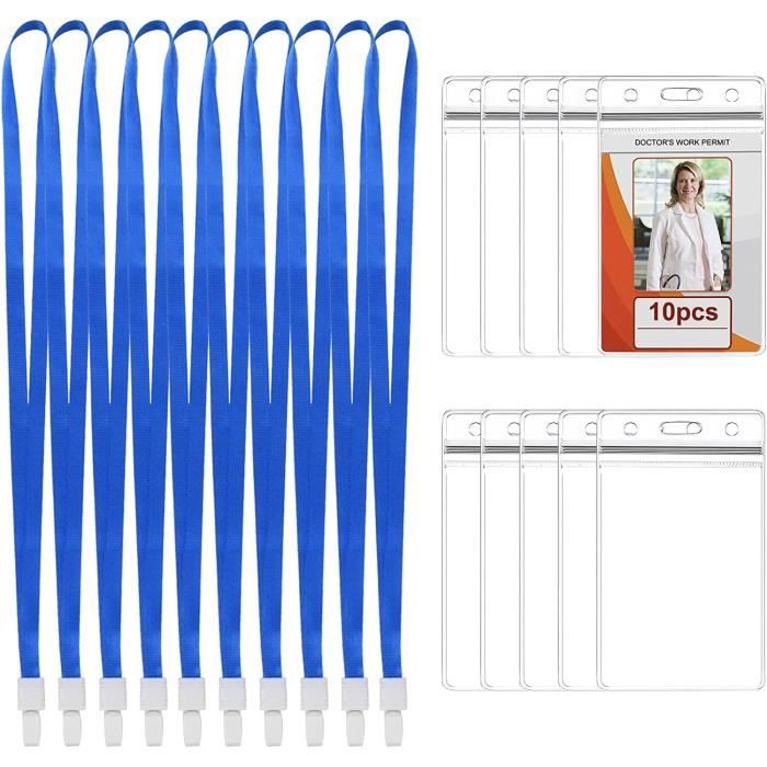 Lot De 5 ID Carte Porte-Badges Avec Cou Sangle Cordon, Plastique No