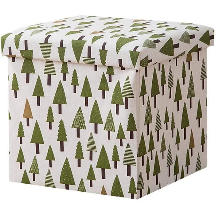 Coffre De Rangement Pliant Aspect Lin - Ottoman/siège Supplémentaire - 38x38x38 Cm - Home Harmony