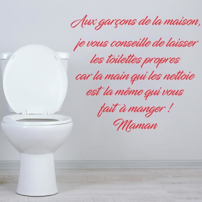 Stickers Muraux Deco Wc Toilettes Citation Humour Les Garcons De La Maison Rouge 580x527 Mm Cdiscount Maison